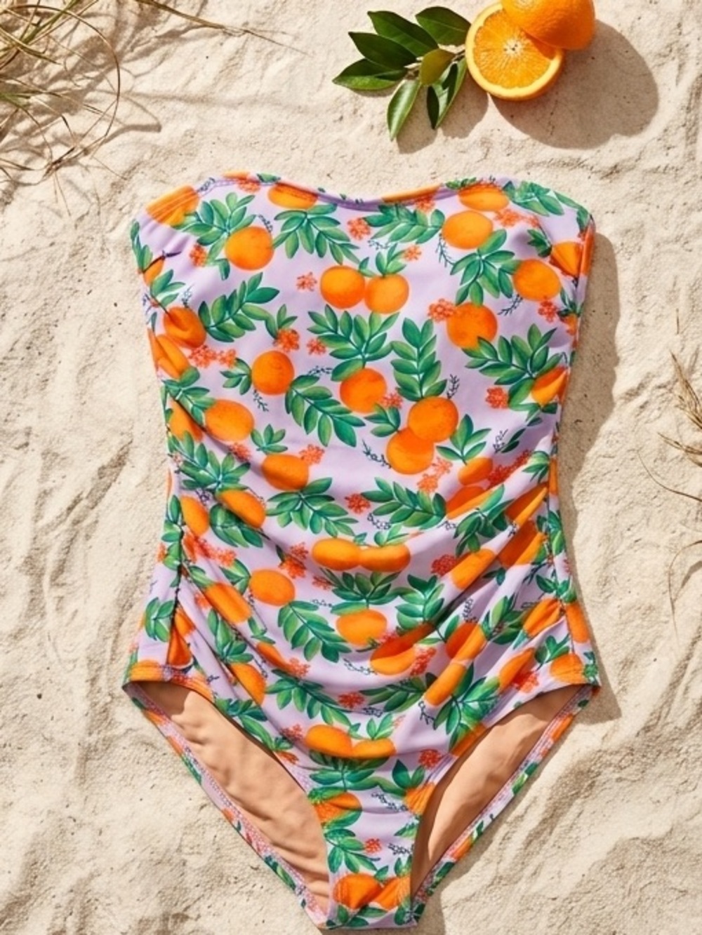 NWT J CREW GEMMA RUCHED SMALL BANDEAU FRUIT N FLOWERS SWIMSUIT 2025!